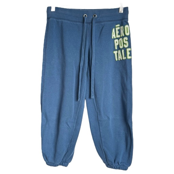 Aeropostale Pants - Aeropostale Y2K Capri Sweatpants Women XS Blue Low Rise Raised Logo Loungewear